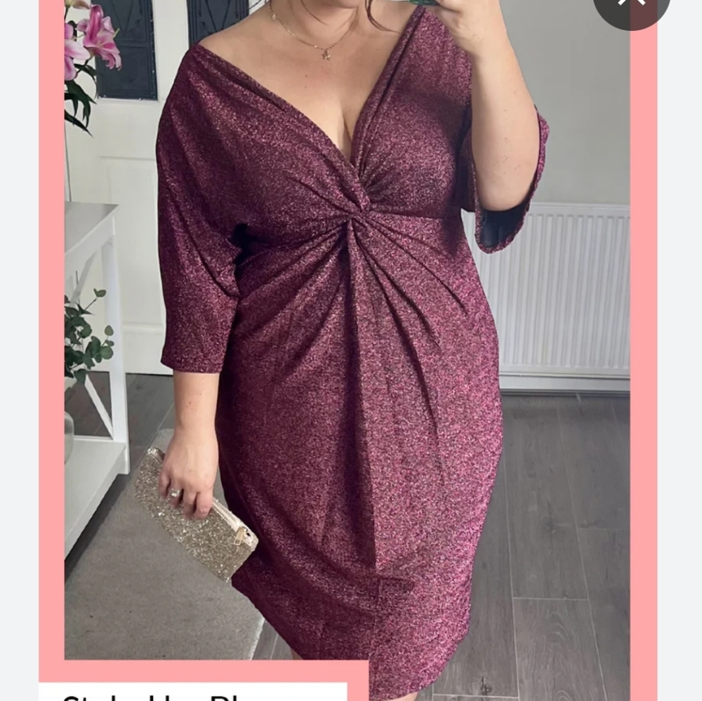 $Rose Gold Sparkle Dress,  Size 3X Large Plus